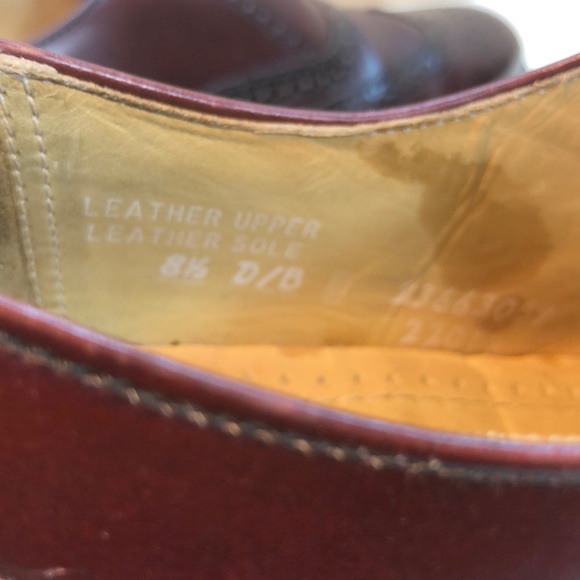 Bostonian Burgundy Leather Wingtip Oxford Shoes main image 6